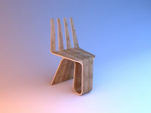 forchetta per sedia in legno Modello 3D