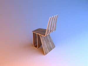 wood chair fork 3D Model