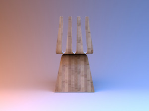 wood chair fork 3D Model