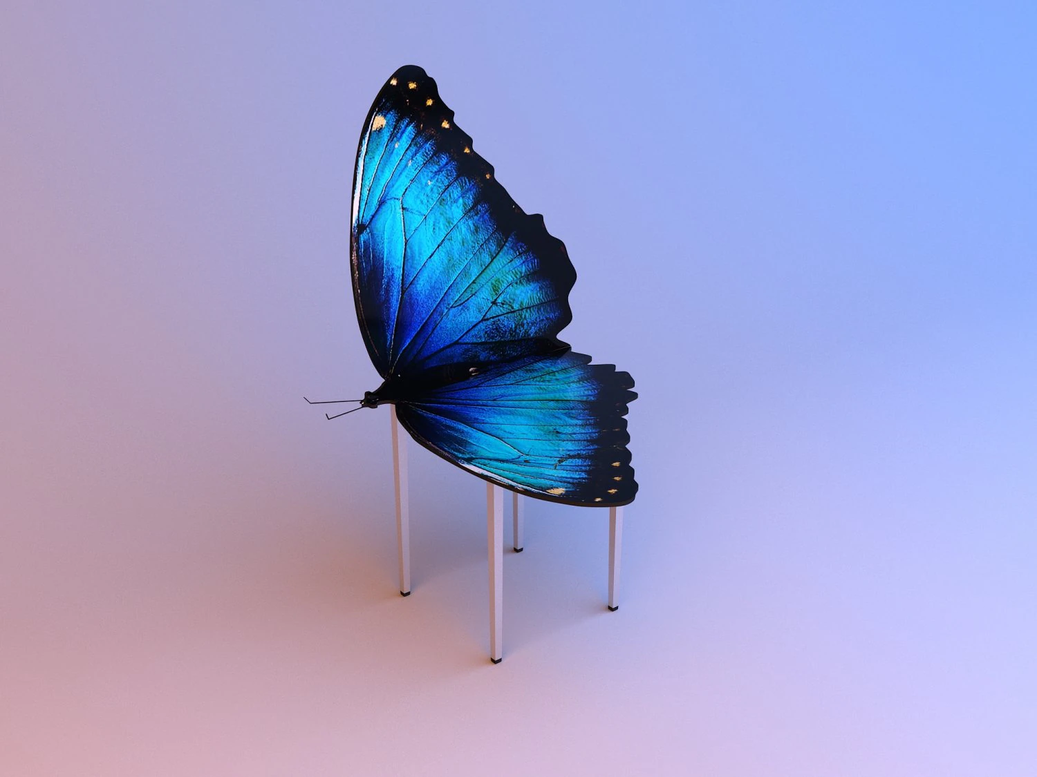 unique chair butterfly 3D Model .c4d .max .obj .3ds .fbx .stl .blend 