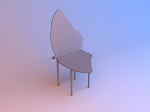 unique chair butterfly 3D 모델