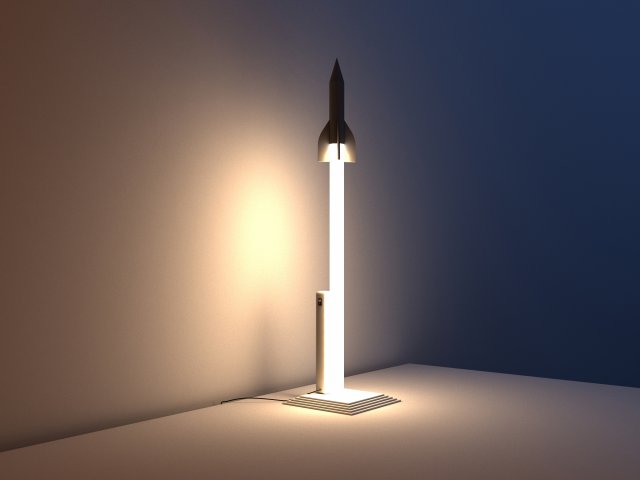table lamp rocket Model 3D .c4d .max .obj .3ds .fbx .stl .blend 