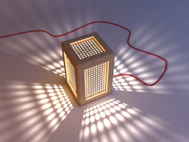 vintage wood lamp with lattice-grid 3D मॉडल .c4d .max .obj .3ds .fbx .stl .blend 