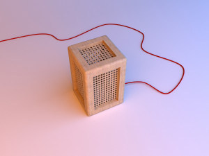 vintage wood lamp with lattice-grid 3D मॉडल