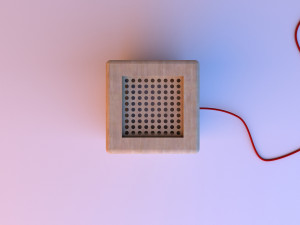 vintage wood lamp with lattice-grid 3D मॉडल