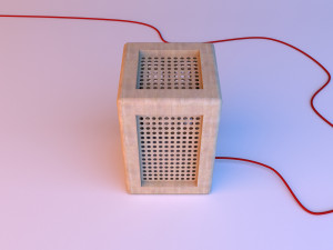 vintage wood lamp with lattice-grid 3D मॉडल