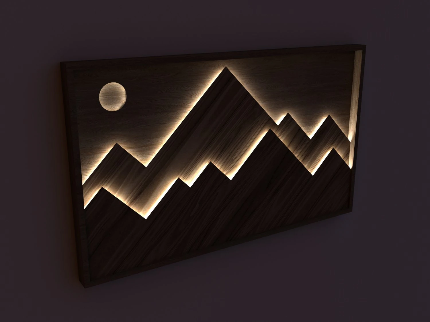 mountain wall art light 3D Model .c4d .max .obj .3ds .fbx .stl .blend