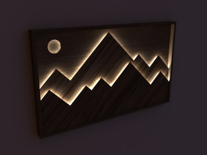 mountain wall art light 3D Model