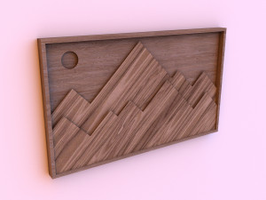 mountain wall art light 3D Model