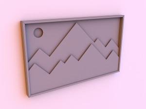 mountain wall art light 3D Model