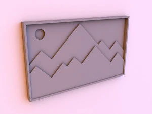 mountain wall art light 3D Model