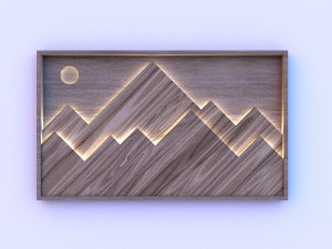 mountain wall art light 3D Model
