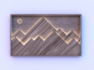 mountain wall art light 3D Model