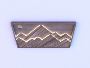 mountain wall art light 3D Model