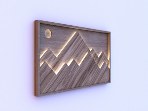 mountain wall art light 3D Model