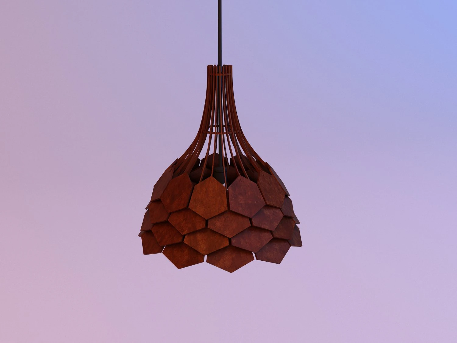 pinecone wood pendant lamp 3D Model .c4d .max .obj .3ds .fbx .stl .blend 