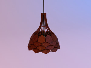 pinecone wood pendant lamp 3D Model