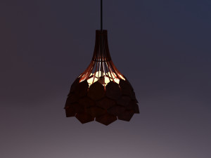 pinecone wood pendant lamp 3D Model