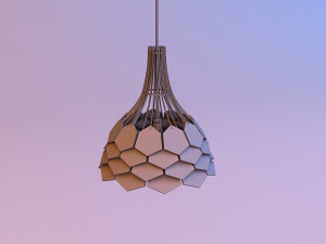 pinecone wood pendant lamp 3D Model