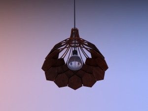 pinecone wood pendant lamp 3D Model
