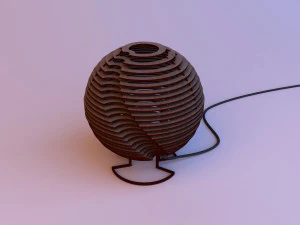 zabytkowa drewniana lampa stołowa w kształcie kuli Model 3D