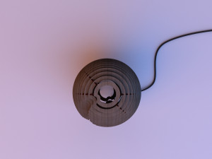 vintage table wood sphere lamp Model 3D