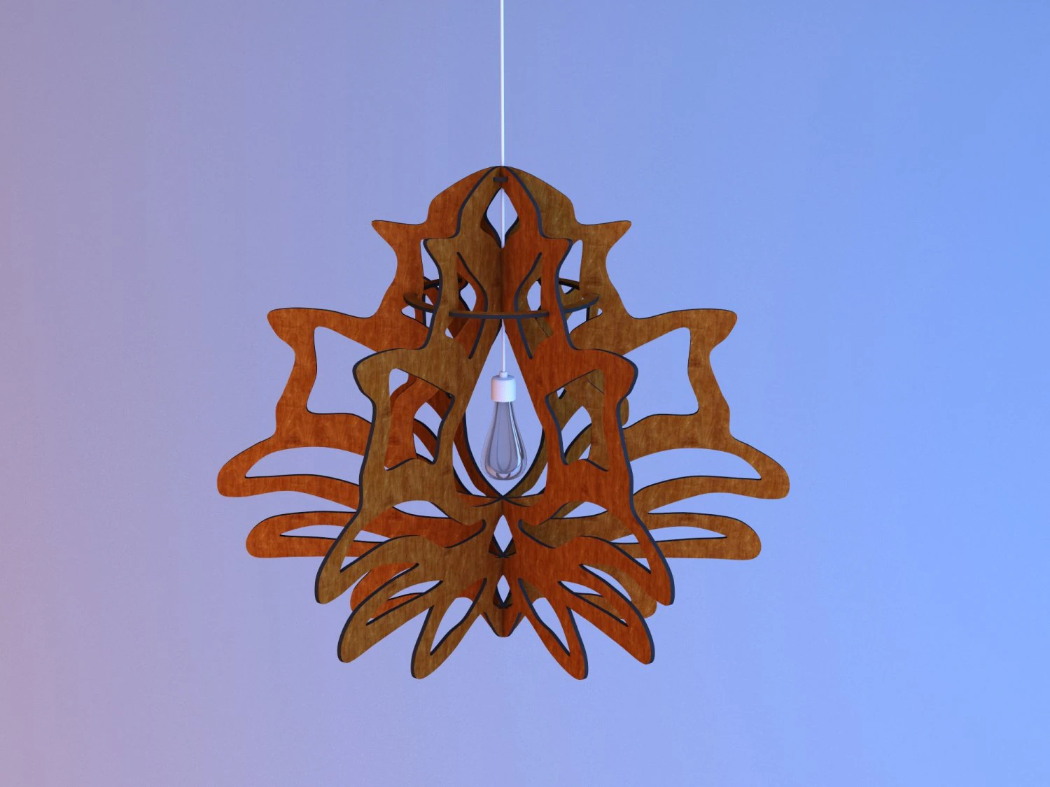 flower wood lamp 3D Model .c4d .max .obj .3ds .fbx .stl .blend 