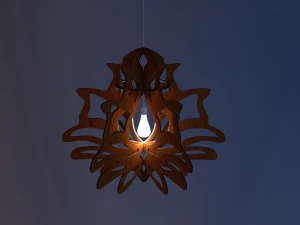 flower wood lamp 3D Model