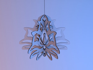 flower wood lamp Model 3D