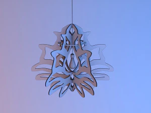 flower wood lamp 3D Model