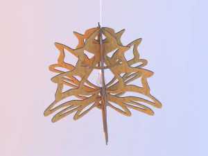 flower wood lamp 3D Model