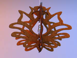 flower wood lamp Model 3D