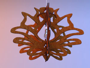 flower wood lamp 3D Model