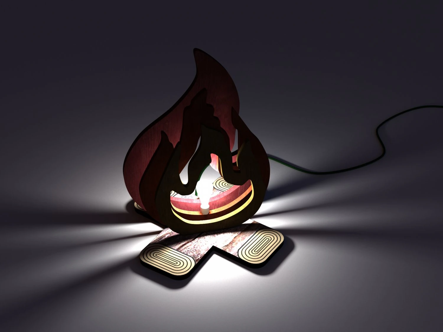 campfire wood lamp 3D Model .c4d .max .obj .3ds .fbx .stl .blend 