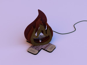 campfire wood lamp Model 3D