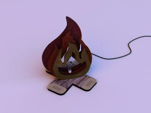 campfire wood lamp 3D Model