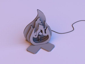 campfire wood lamp Model 3D