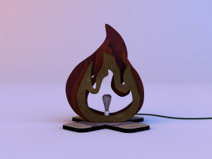 campfire wood lamp Model 3D