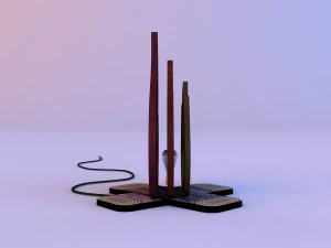 campfire wood lamp 3D Model