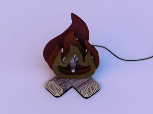 campfire wood lamp 3D Model