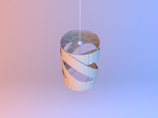 spiral paper lamp 3D Model .c4d .max .obj .3ds .fbx .stl .blend 