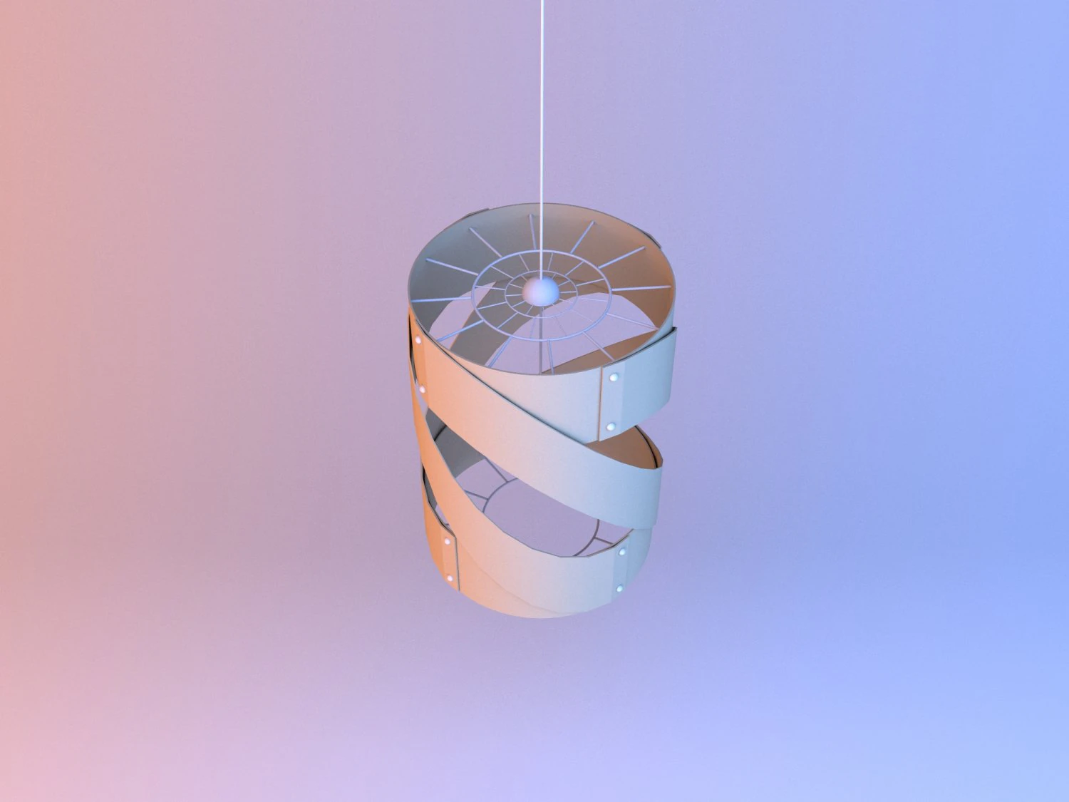 spiral paper lamp 3D Model .c4d .max .obj .3ds .fbx .stl .blend 