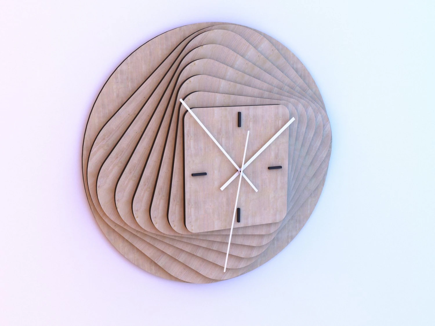 parametric wood clock 3D Model .c4d .max .obj .3ds .fbx .stl .blend 