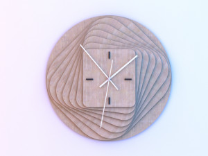 parametric wood clock 3Dモデル