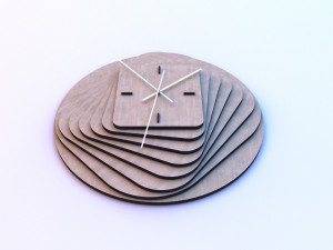 parametric wood clock 3Dモデル