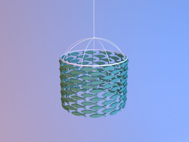 shoal of fishes lamp 3D 모델 .c4d .max .obj .3ds .fbx .stl .blend 