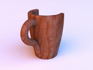 wood coffee cup chair Model 3D