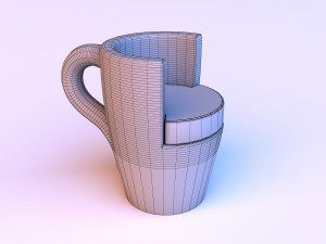 wood coffee cup chair Model 3D