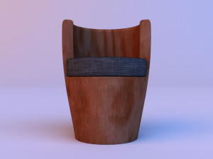 wood coffee cup chair Model 3D