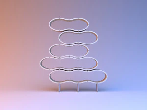 wavy shelves cupboard 3D Model